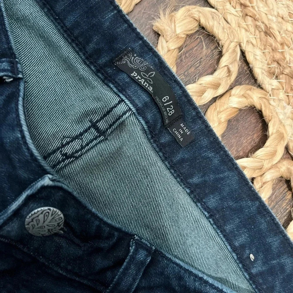 prAna Women's 6/28 Dark Wash Blue Denim Stretch Skinny Jeans - Picture 2 of 4